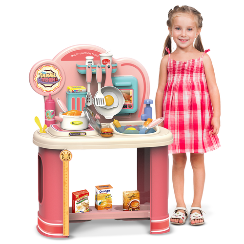 Kids Toy Kitchen Playset Stove Top Pretend Oven Cooking Dining Sink Water Baking - Picture 4 of 5