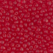 DP-140F, Matte Trans RED Orange, 10g, 3.4mm drop/fringe beads, db-4 