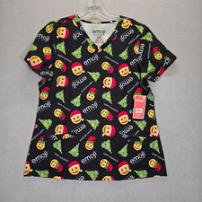 EMOJI Iconic Fashion Brand Size M Scrub HOLIDAY Top