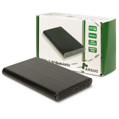 HDD Case Argus GD-25010, USB C Festplatten Gehäuse USB 3.1 Gen2 HDD Gehäuse