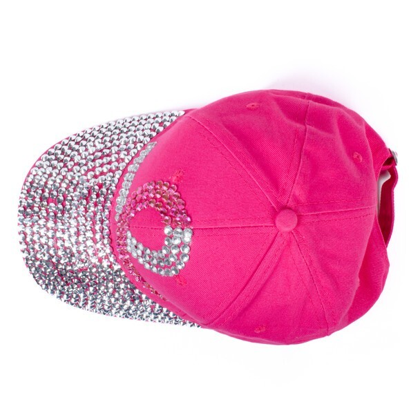 Breast Cancer Hot Pink Crystal Bling Baseball Cap Hat  display picture 2