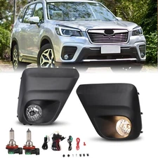 Fog Lights Pair For 2019-2021 Subaru Forester w/ Cover Bezel Trim Factory Bumper