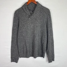 rag & bone Men Wool Silk Blend Shawl Cowl Neck Long Sleeve Winter Sweater Gray S