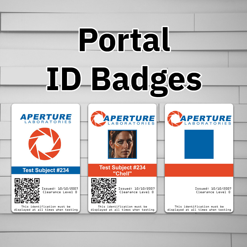 Aperture Laboratories Parody Prop ID on a Laminated ID Card (Labs