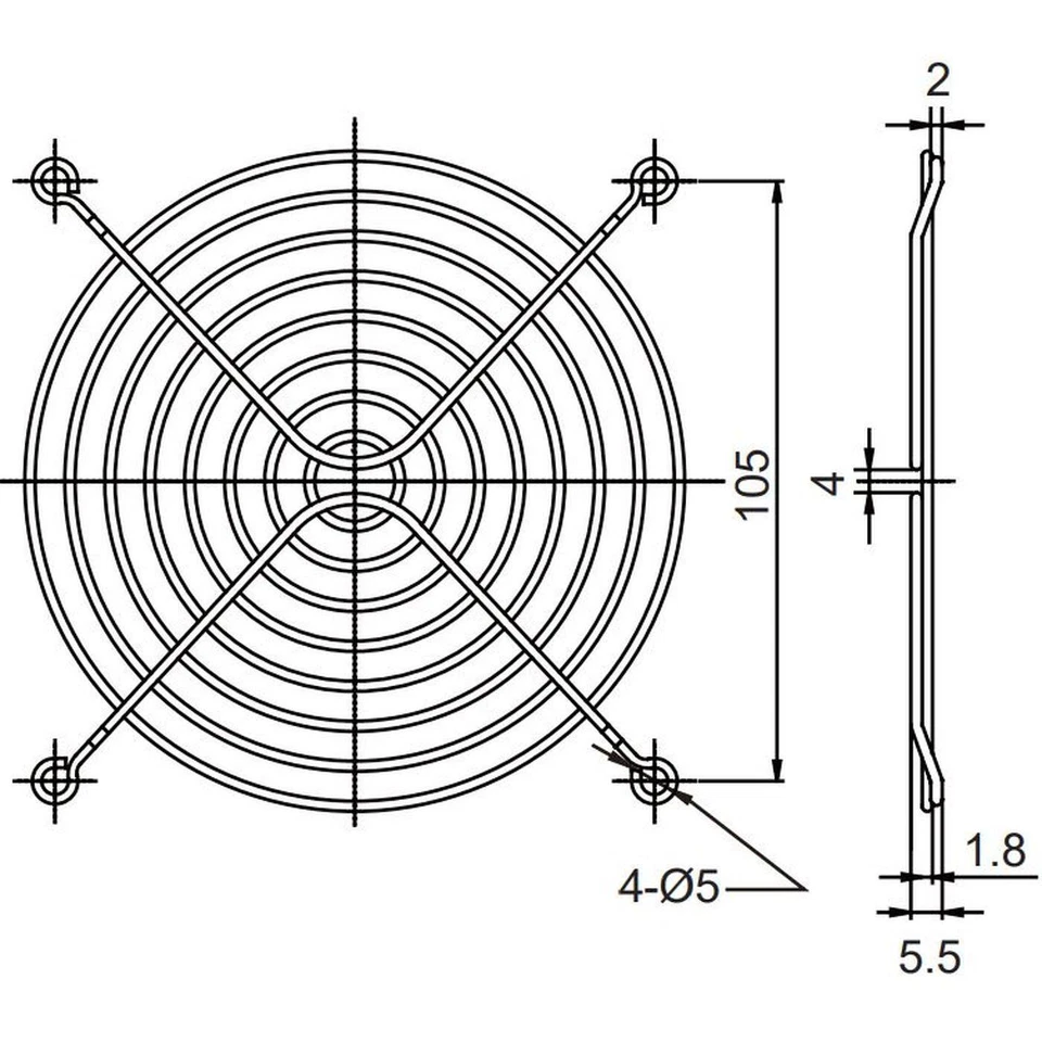 Lüftergitter 120x120mm für Axiallüfter 120x120x25mm 120x120x38mm - Bild 2 von 2