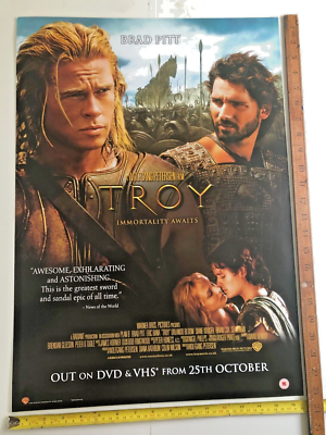 TROY (2004) Brad Pitt Eric Bana Orlando Bloom movie Poster DVD Release
