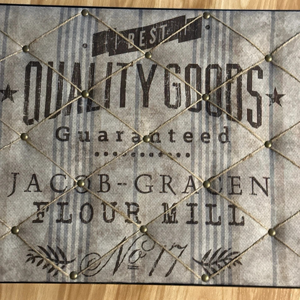 Memo Bulletin Photo Board Canvas Burlap Rustic Farmhouse Wall Display - Image 4 of 4