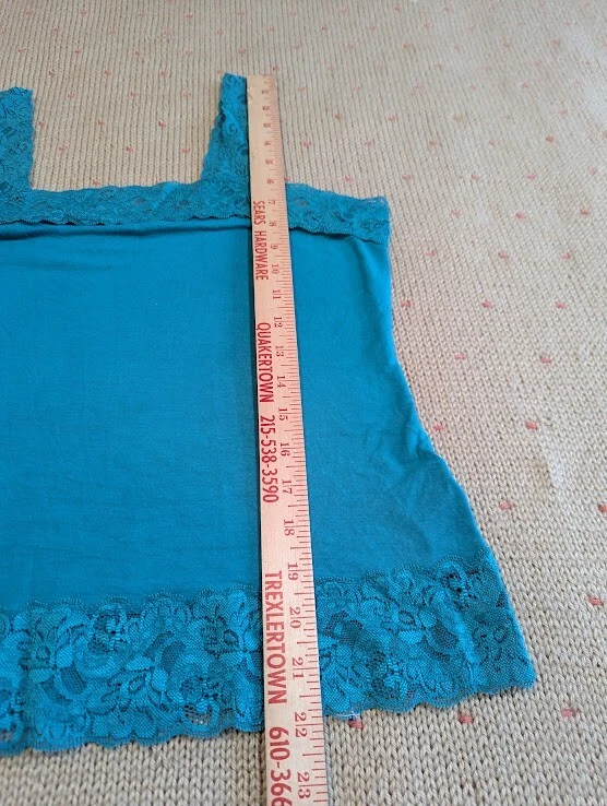 Camisola sin mangas halógena Y2K talla LP verde encaje yugo dobladillo cabaña femenina boho Foto 4 de 4