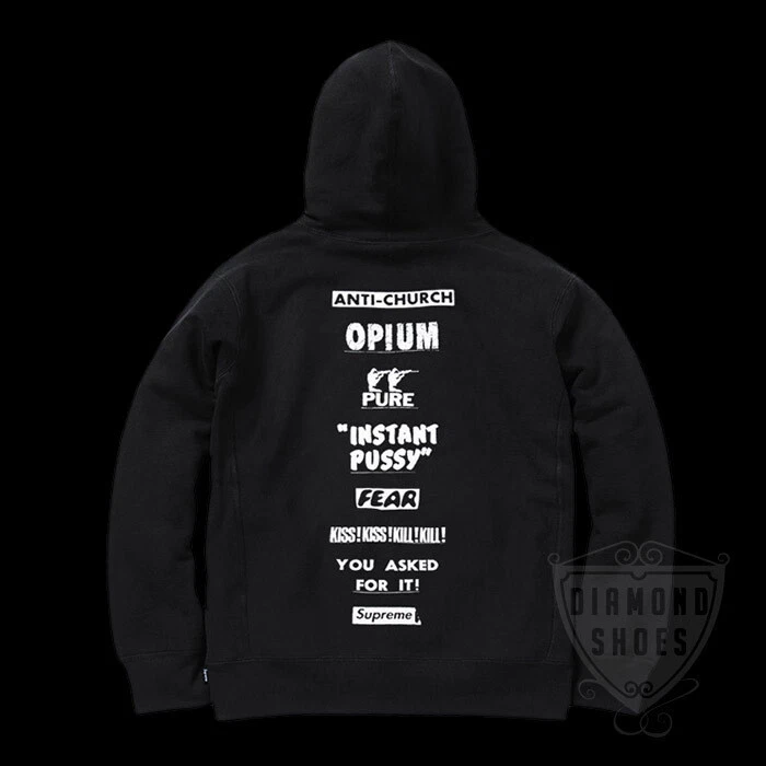 SWEAT SHIRT À CAPUCHE SS16 SUPREME PURE FEAR NOIR M MOYEN NEUF