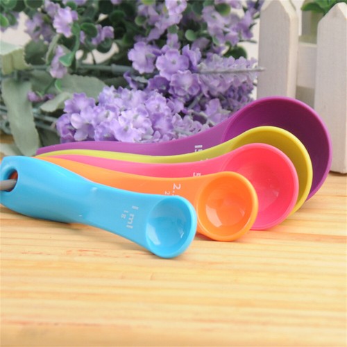 5pcs Measuring Spoons Plastic Teaspoon Measure Set Spoon Cups Gram Scoop Kitchen - Picture 3 of 11