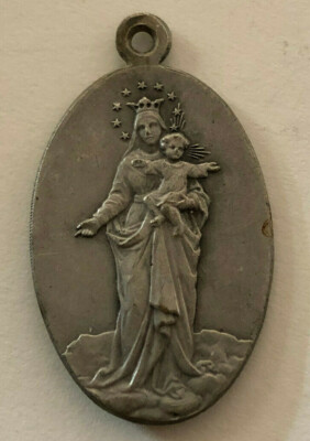 Antique Catholic Religious Medal  / LARGE /Beata Julia / Our Lady Mount Carmel