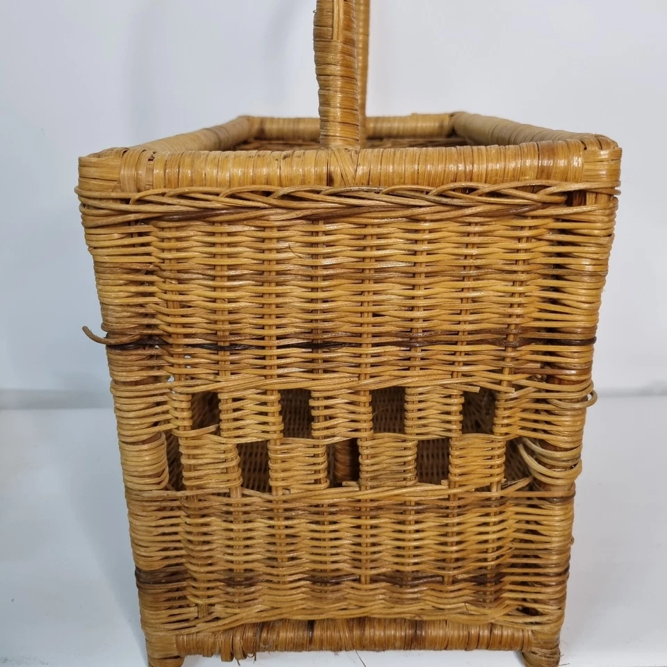 De Colección Cesta de Mimbre Revista Álbum Estante para Libros Almacenamiento Boho Cottagecore Mango Foto 3 de 4