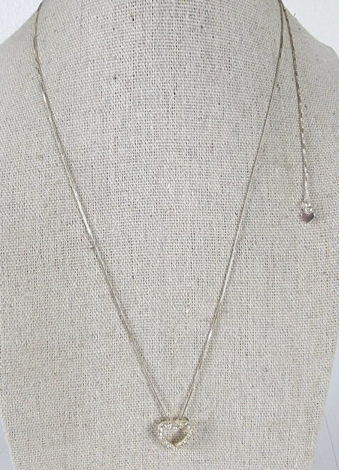 Sterling Silver Chain Solid White Gold Clear Crys… - image 1