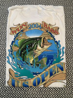 Vintage WON Bass 2004 US Open Lake Freshwater Fishing Pocket Tee Shirt - Size XL