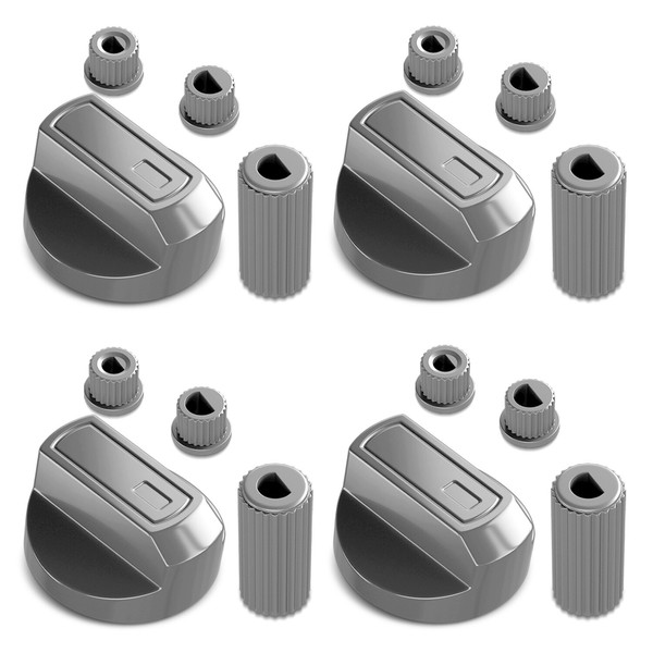 Knebel Set 38Mm 16-Teilig Mit Adaptern Silber Universal Ofen Herd Alle Marken-image