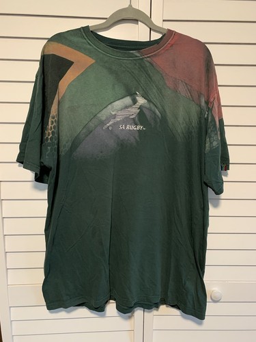 Südafrika Rugby Shirt Herren Gr. 2XL Springbock grün Rundhals bestickt LESEN - Bild 8 von 8