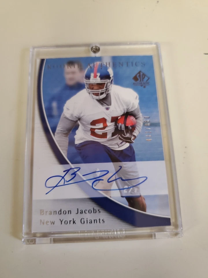 Sp Authentic Brandon Jacobs Rookie card.  #432/850.   2005 Rookie  ( AUTOGRAPHED - Image 2 of 3