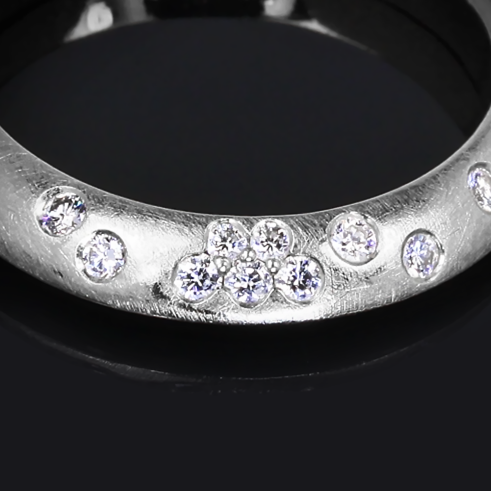 Round Cut Diamond Band Lab Grown 14K White Gold 0.24 Carat Engagement