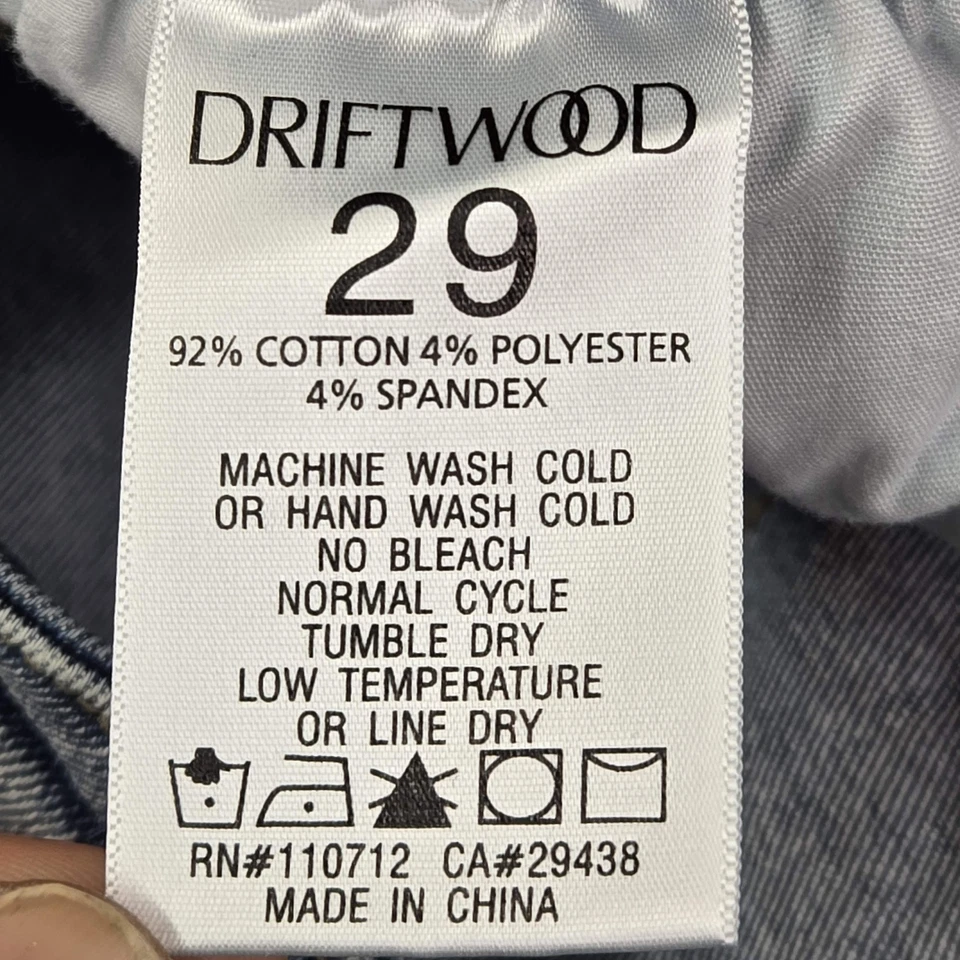 Pantalones de mezclilla Driftwood para mujer 29X31 azul denim con estampado animal de leopardo Audrey ajustados Foto 3 de 4