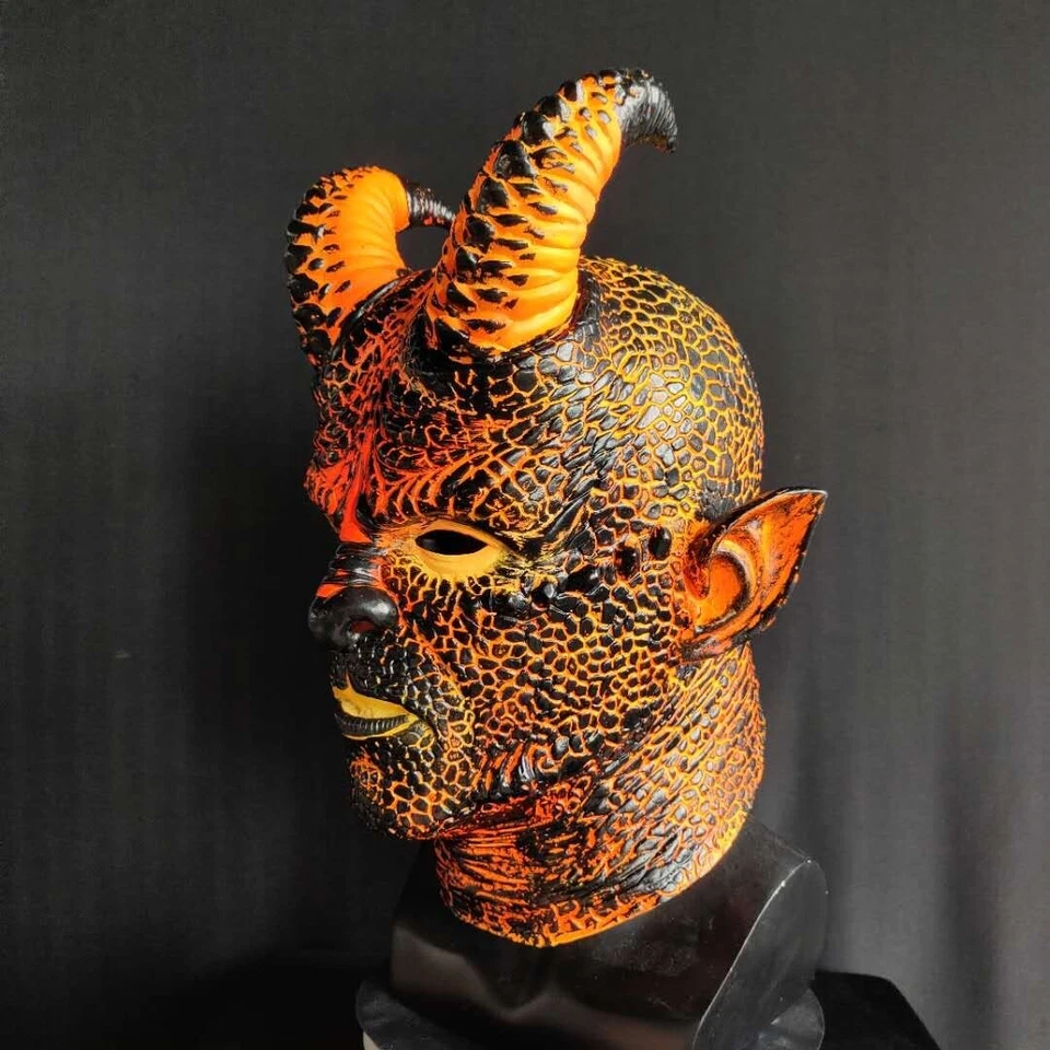 Máscara de látex The Devil Cosplay drama disfraces de Halloween accesorios para realizar Foto 3 de 4