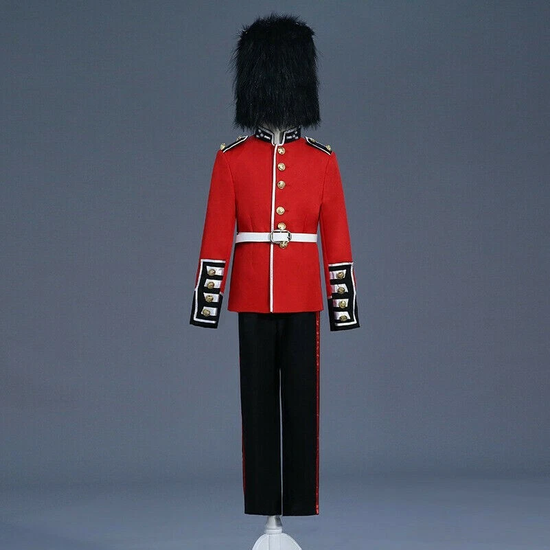 Niños Guardia Real Británica Uniforme Disfraz Chaqueta Húsar Tambor Vestido Elegante Juegos con disfraces Foto 2 de 4