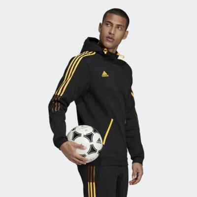 adidas original Men's Tiro Winterized Black w Yellow Pullover