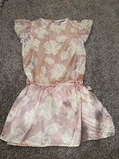 VINTAGE Lara Jan Dress Girls 7 Pink White Rose Tea Party Made In USA 1980  s