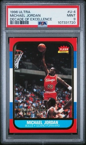 1996-97 Fleer Ultra Michael Jordan Decade of Excellence #U-4 Bulls PSA 9