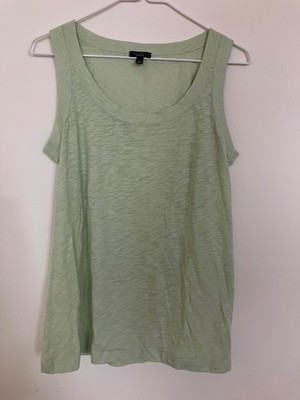 Talbot's Women's 100% Cotton Green Sleeveless/Tank Top, S