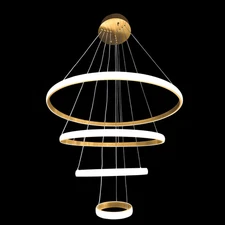 Modern Gold LED Ring Chandelier 32"