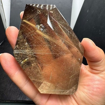 423g Top rare Natural gold Rutilated Crystal Quartz Mineral Specimen reiki