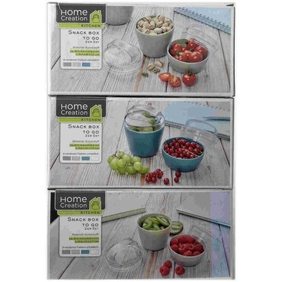 Home Creation Snack Box TO GO 2er Set Snackbehälter tragbare Aufbewahrung