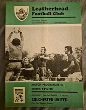 Leatherhead v Colchester United FAC Football Programme 1974-75