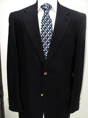 HART SCHAFFNER MARX Nordstrom 2B notch lapel navy blazer logo btns 40L LKNW! S17