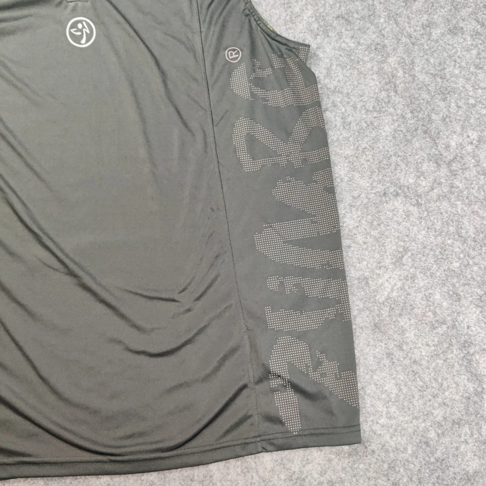 Camiseta sin mangas Zumba Instructor cuello en V gris unisex talla XL Foto 2 de 4