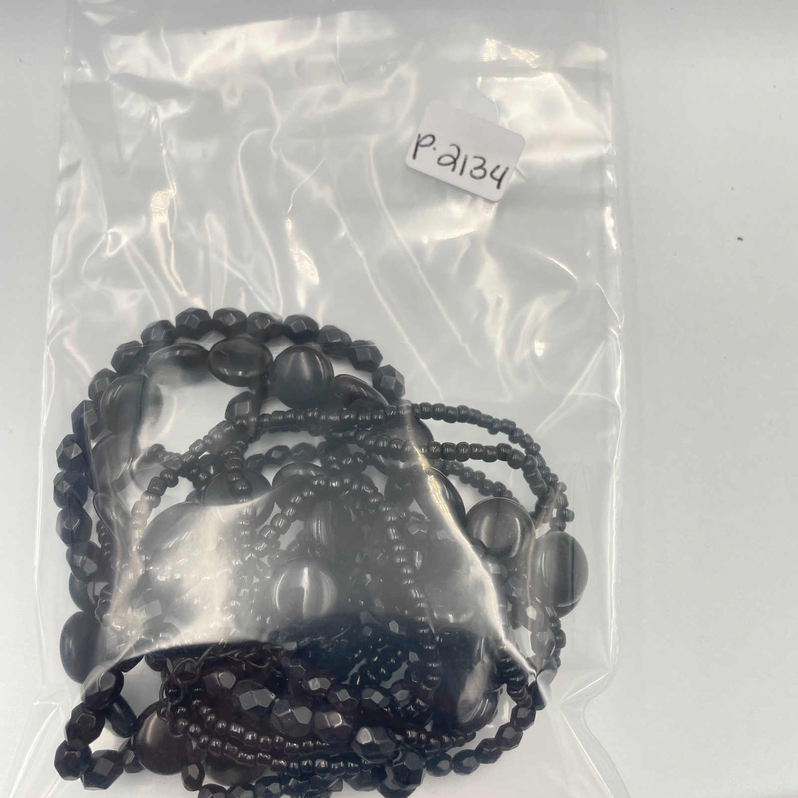 Vintage Black Multi Strand Statement Necklace Chu… - image 8