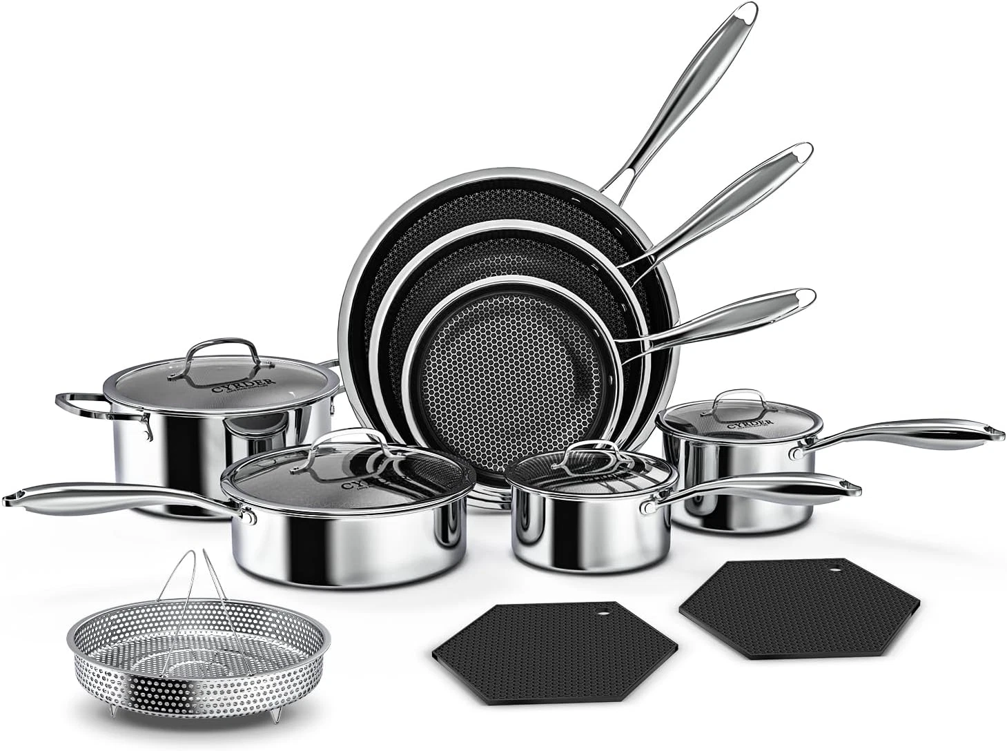 14-Piece Nonstick Hybrid Hex Cookware Set - Induction & Oven Safe, PFOA Free
Opens in a new window o
