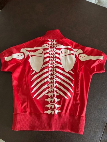 Pepe Jeans Womens Sz L Red Zip Short Sleeve Jacket NWT Skeleton Vest New Pockets - Picture 2 of 19