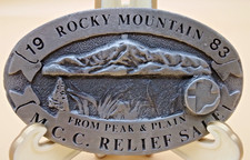 Vintage Belt Buckle Rocky Mountain MCC Relief Sale Mennonite 67/100 1983