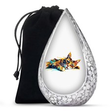 Cat Bliss Memorial Urns for Ashes Adult Female, Handmade Urn 10 Inch 