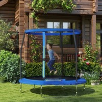 SPORTNOW 8ft Trampoline With Safety Enclosure Net, Steel Frame Outdoor Trampolin