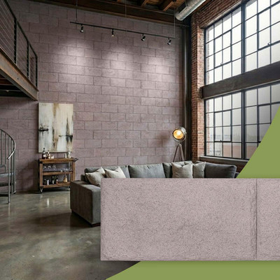 Mauve Brown Faux Concrete Panel - 90''W x 12''H Chiseled Design