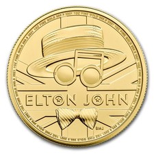 2021 Great Britain 1 oz Gold Music Legends: Elton John BU 5355.89 per troy oz