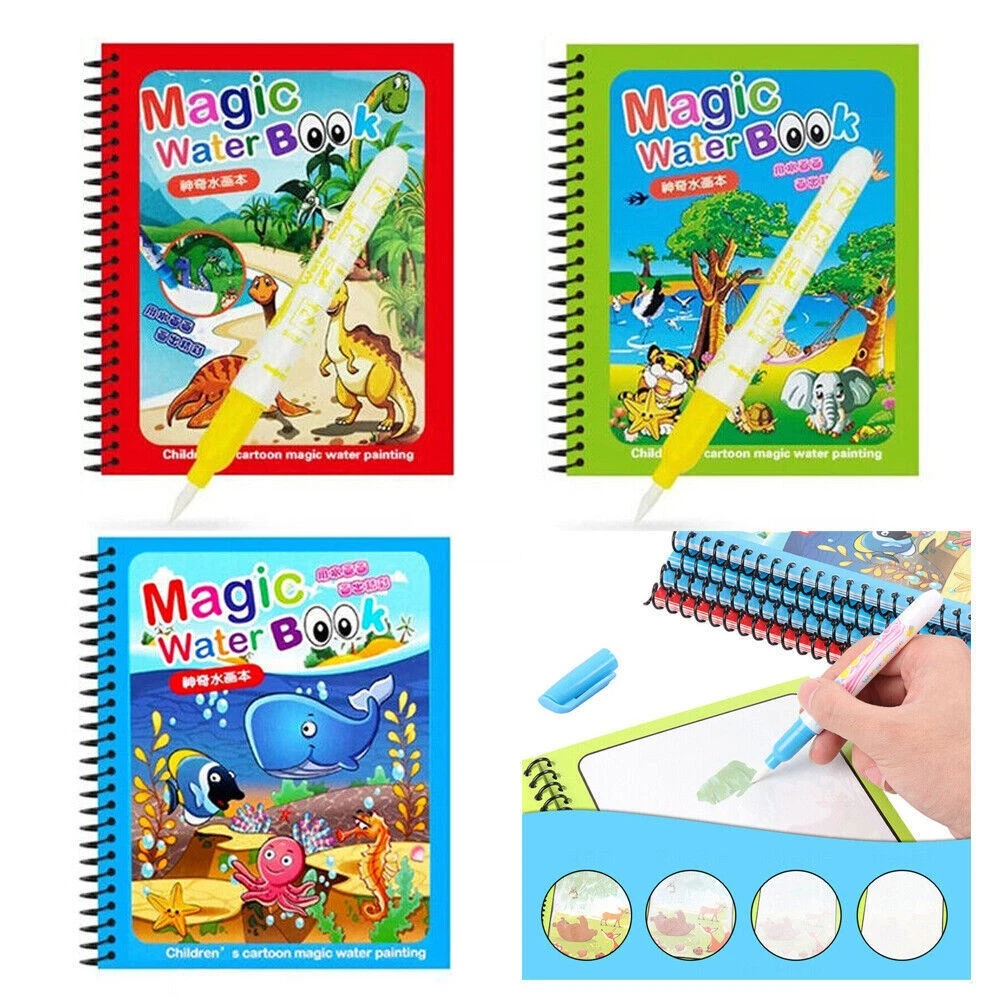 CHE] Reusable Water Painting Book with Magic Doodle Pen Kids