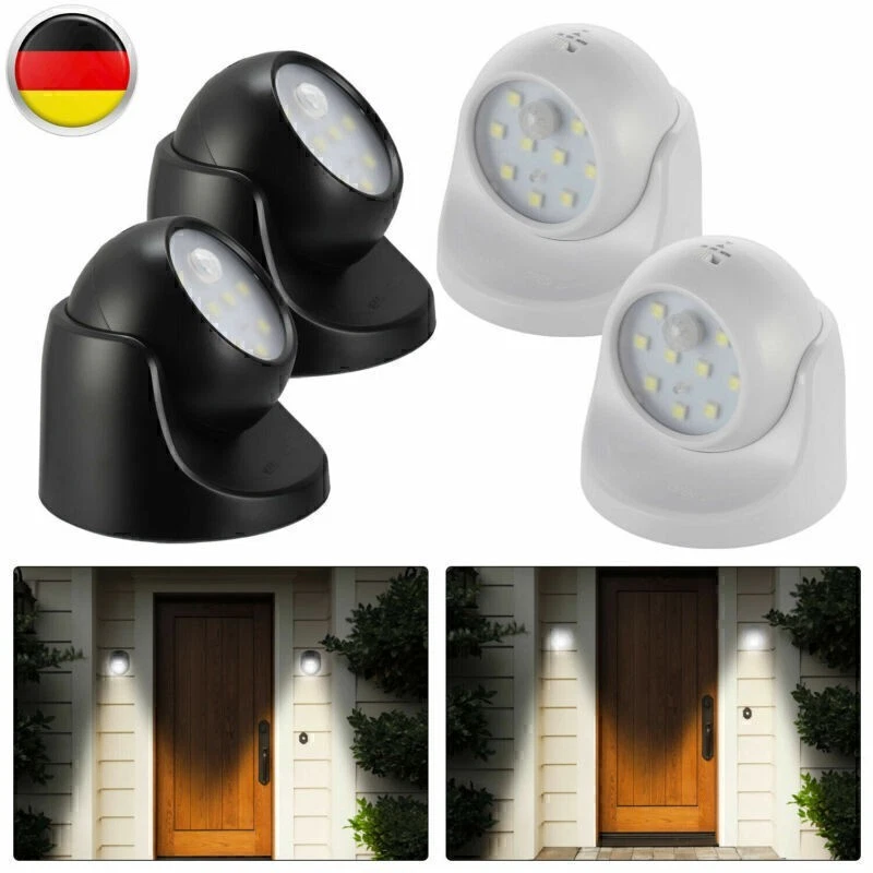 1 Paar Batterie LED Nachtlicht Notlicht Mit Bewegungsmelder Nachtlampe NEU - Bild 3 von 4
