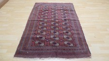 Antique Oriental Carpet Rug Hand Made Wool Vintage 6ft 3" x 4ft 1"