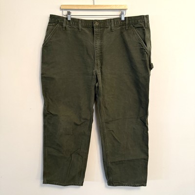 Carhartt B11 MOS Green Canvas Utility Dungaree Fit Work Pants   44 x 30