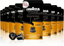 Lavazza, Espresso Maestro Lungo, 100 Aluminium Capsules Compatible with Nespress 0.27 per lighter