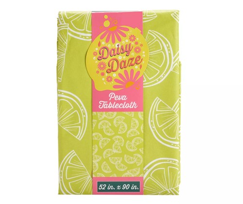 Lime Citrus Linework PEVA Vinyl Flannel Back Tablecloth Green color Various Size - 第 5/10 張圖片