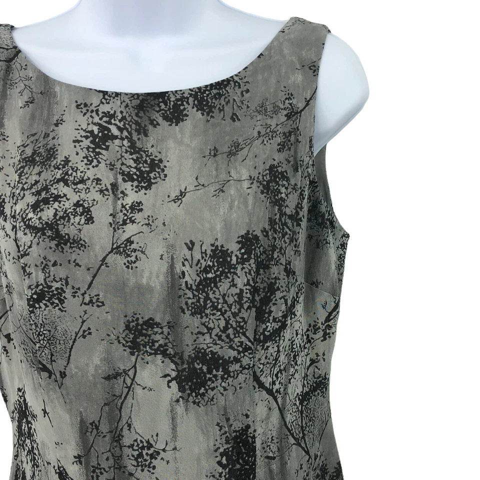 Mica Dress Womens Size 6 Abstract Tree Nature Grey Black Sleeveless - Image 4 of 4